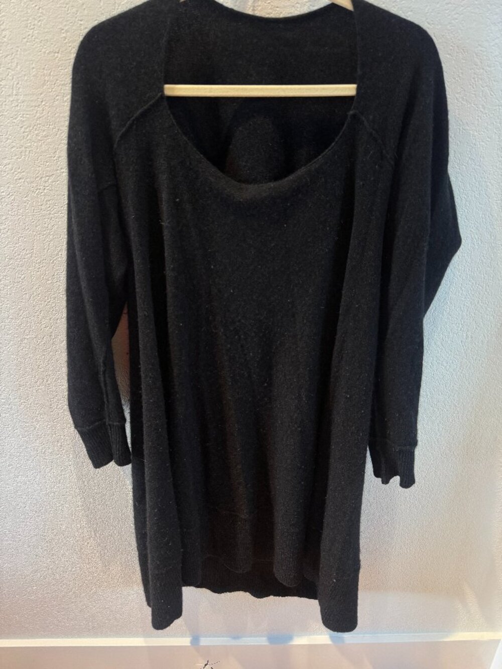 Sundance 100% Cashmere Sweater Dress — Charcoal — Size L